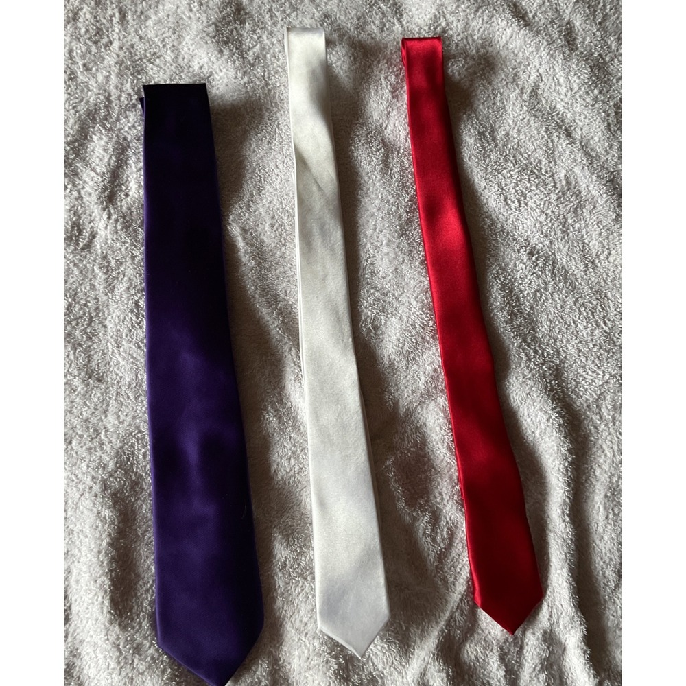 Stockhomme Buffalo David Bitton Necktie Mens OS Purple White Red Excellent Satin